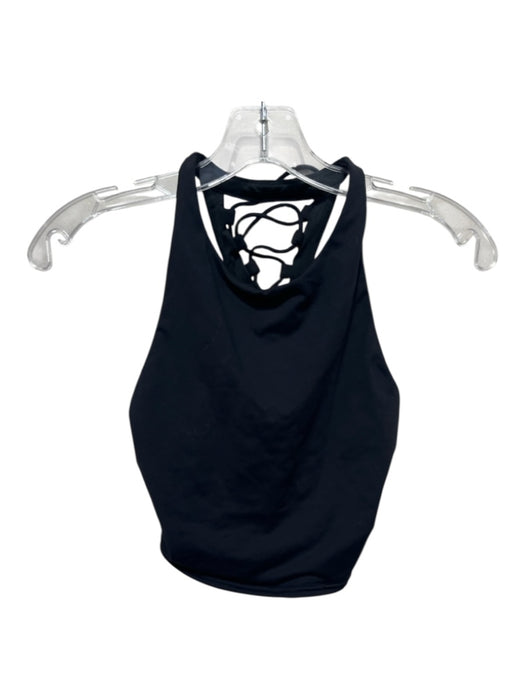 Alo Size Est Small Black Polyester Cross Back Sleeveless High Neck Top Black / Est Small