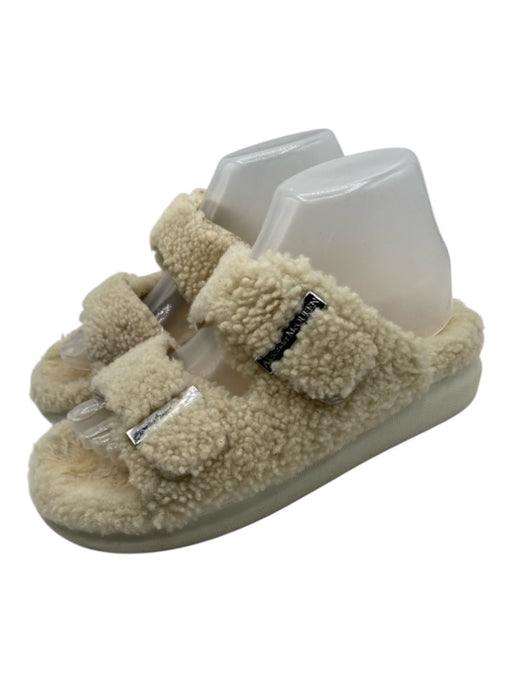 Alexander McQueen Shoe Size 37 Beige Sherpa SHW Open Toe Mule Sandals Beige / 37