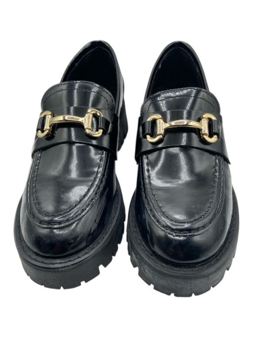 Steve Madden Shoe Size 7.5 Black Leather GHW Platform Loafers Black / 7.5