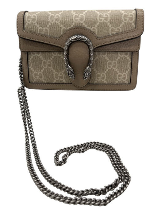 Gucci Beige Print Canvas & Leather Guccissima SHW Crossbody Bag Beige Print / Mini