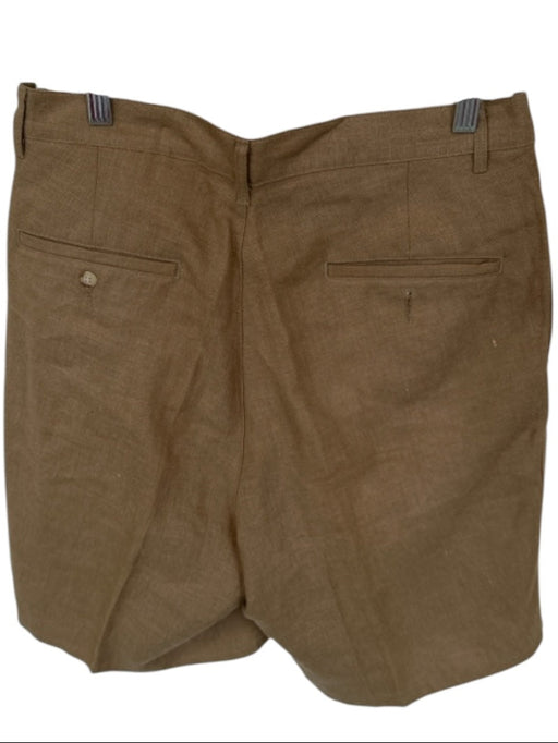 Polo Ralph Lauren Size Brown Linen Pleats Men's Shorts Brown