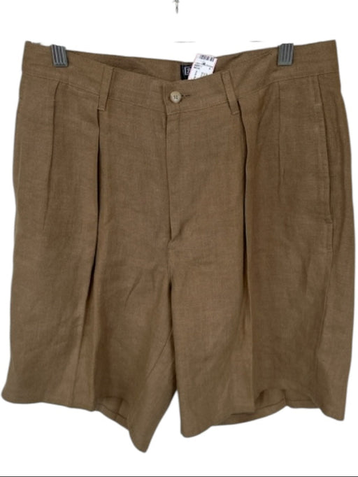 Polo Ralph Lauren Size Brown Linen Pleats Men's Shorts Brown