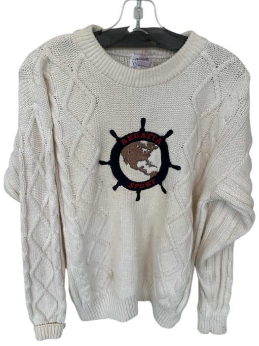 Regatta Size L White Cotton Knit Men's Sweater White / L