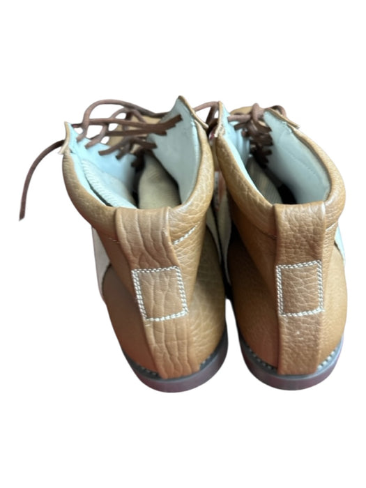 Fausto Santini Shoe Size 38 Tan & cream Leather Laces small heel Booties Tan & cream / 38