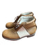 Fausto Santini Shoe Size 38 Tan & cream Leather Laces small heel Booties Tan & cream / 38