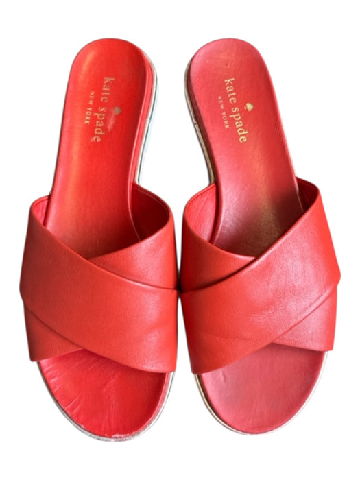 Kate Spade Shoe Size 8 Red Leather Rubber Sole Sandals Red / 8