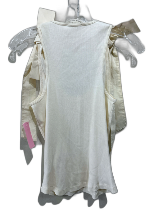 Ulla Johnson Size P / XS Cream Cotton Ribbed Sleeveless Tie Straps Top Cream / P / XS