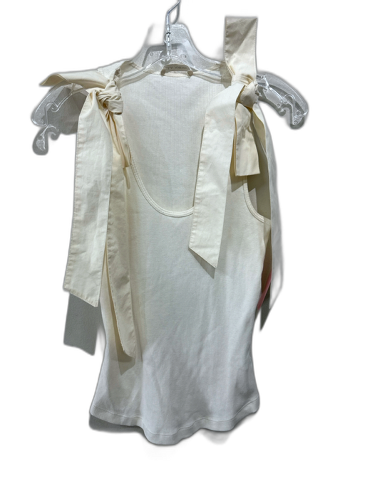 Ulla Johnson Size P / XS Cream Cotton Ribbed Sleeveless Tie Straps Top Cream / P / XS