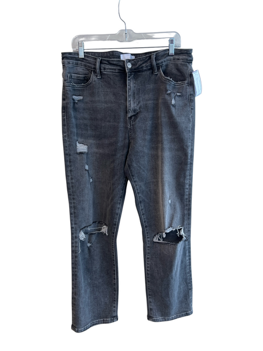 Vervet Size 32 Dark Wash Cotton Blend 5 Pocket Ripped Straight Zip Fly Jeans Dark Wash / 32