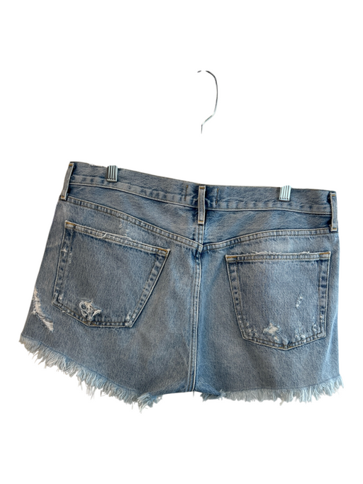 Agolde Size 31 Medium Wash Cotton High Rise Button Up 5 Pocket Raw Hem Shorts Medium Wash / 31