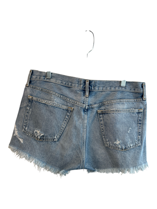 Agolde Size 31 Medium Wash Cotton High Rise Button Up 5 Pocket Raw Hem Shorts Medium Wash / 31