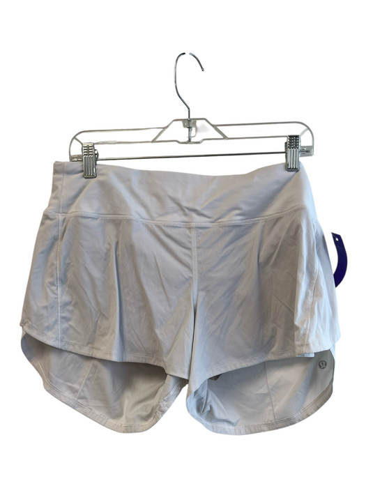 Lululemon Size 12 White Nylon Back Zip High Rise Athletic Seam Detail Shorts White / 12