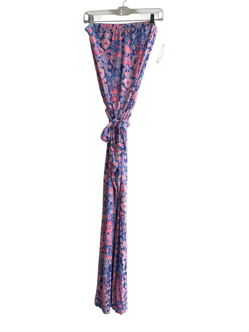 Lily Pulitzer Size L Pink & blue No Fabric Tag Strapless Floral Print Jumpsuit Pink & blue / L