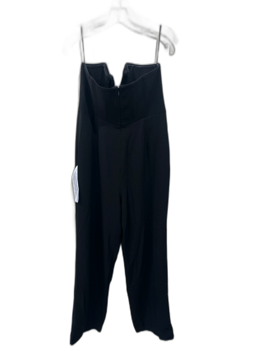 Dress the Population Size XL Black Polyester Strapless Deep Cut Boning Jumpsuit Black / XL