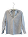 Vince Size XS White, Brown & Blue Cotton Striped Long Sleeve Split Collar Top White, Brown & Blue / XS