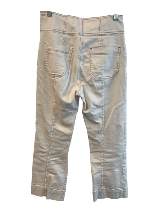 Ulla Johnson Size Est XS Beige Cotton Blend High Waist Button Fly Pockets Pants Beige / Est XS