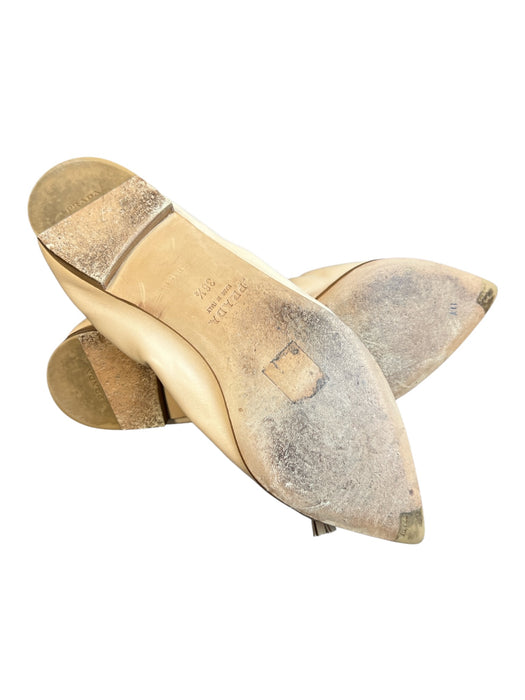 Prada Shoe Size 6.5 Peach & Tan Leather Bow detail Pointed Toe Stretch Shoes Peach & Tan / 6.5