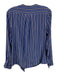 Rag & Bone Size XS Blue Multi Silk Striped V Neck Wrap Front Long Sleeve Top Blue Multi / XS