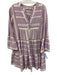 Devotion Twins Size XS Purple & White Cotton Blend V Neck Printed Dress Purple & White / XS