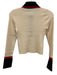 Alice + Olivia Size XS Cream, Red & Black No Fabric Tag Ribbed 1/4 Button Top Cream, Red & Black / XS