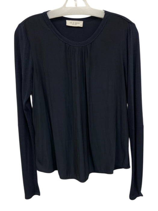 Lola & Sophie Size XS Black Poly Blend Long Sleeve Top Black / XS