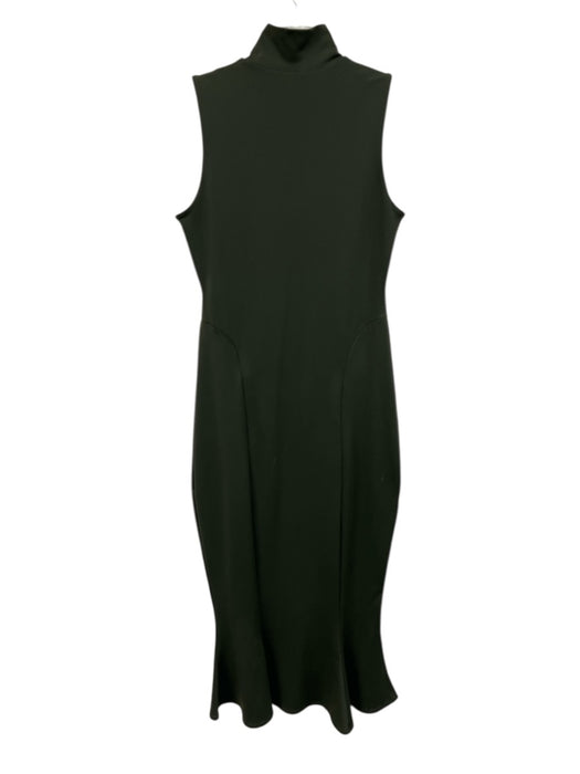 Susana Monaco Size S Dark Green Nylon Blend Sleeve Cut Outs Maxi Mock Neck Dress Dark Green / S