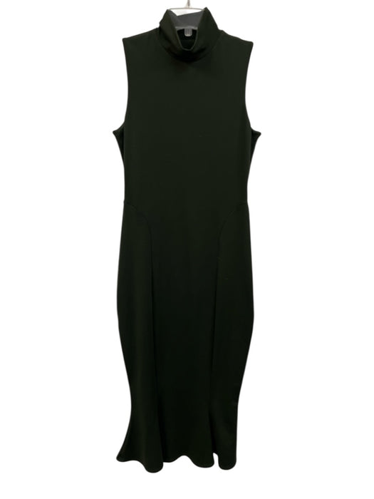 Susana Monaco Size S Dark Green Nylon Blend Sleeve Cut Outs Maxi Mock Neck Dress Dark Green / S