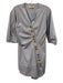 Tibi Size 2 White & Blue Cotton Striped Button Front Asymmetric Dress White & Blue / 2