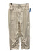 Triarchy Size XS Cream Cotton Zip & Button Drawstring Waist Cargo Pockets Pants Cream / XS