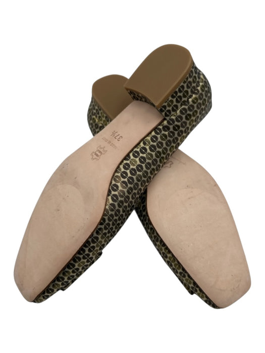 Ann Mashburn Shoe Size 35.5 Tan & Brown Textile Leather Insole Square Toe Pumps Tan & Brown / 35.5