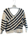 We The Free Size XS Black & White Cotton Knit Striped V Neck & Back Sweater Black & White / XS