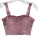 Hudson Size XS Dusty Pink Linen Blend Adjustable Strap Smocked Back Crop Top Dusty Pink / XS