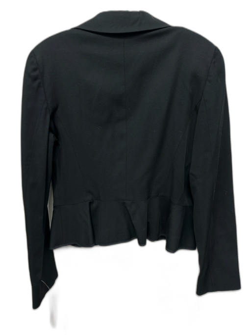 Pennyblack Size 8 Black Acetate & Wool Single Breasted Flounce Hem Blazer Jacket Black / 8