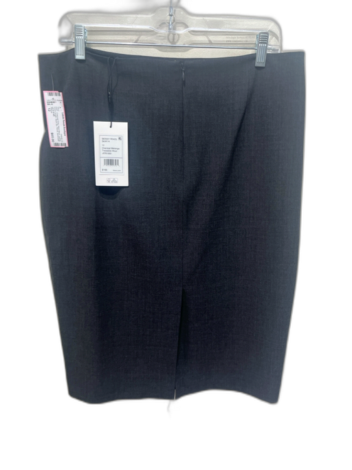 Theory Size 12 Charcoal Gray Wool Blend suiting Knee Length Back Zip Skirt Charcoal Gray / 12