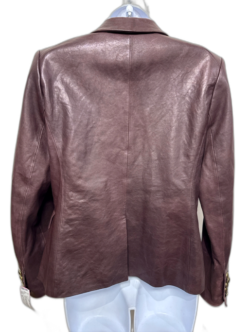Veronica Beard Size 10 Reddish Brown Lamb leather Long Sleeve Blazer Jacket Reddish Brown / 10