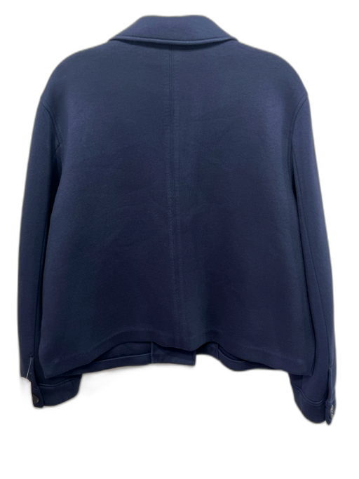 Weekend Max Mara Size XL Navy Blue Viscose Blend Long Sleeve Button Front Jacket Navy Blue / XL