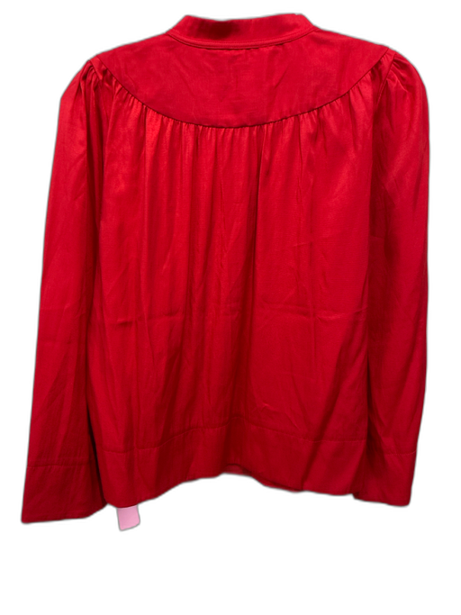 Pomander Place Size M Red Rayon Blend Split V neckline wide long sleeves Top Red / M