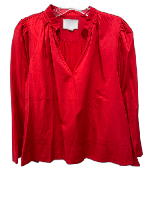 Pomander Place Size M Red Rayon Blend Split V neckline wide long sleeves Top Red / M