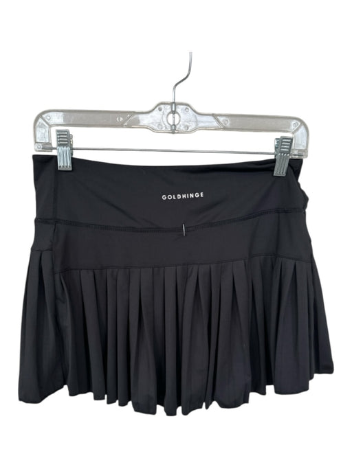 Goldhinge Size L Black Polyester Blend Pleats Mini Athletic Skirt Black / L