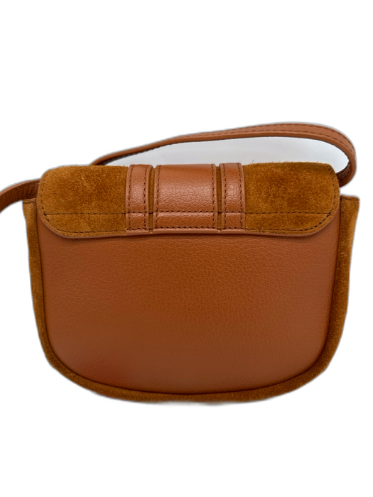 See By Chloe Brown Leather Gold Tone Hardware Magnetic Snap Flap Top Bag Brown