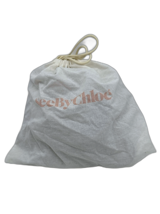 See By Chloe Brown Leather Gold Tone Hardware Magnetic Snap Flap Top Bag Brown