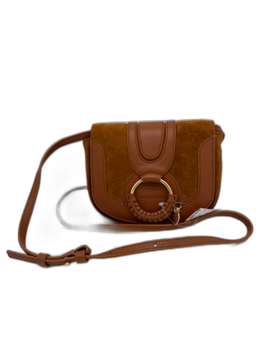 See By Chloe Brown Leather Gold Tone Hardware Magnetic Snap Flap Top Bag Brown