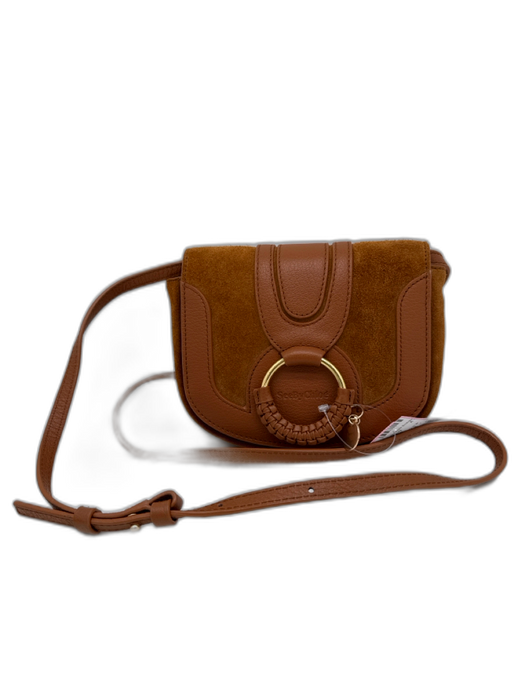 See By Chloe Brown Leather Gold Tone Hardware Magnetic Snap Flap Top Bag Brown