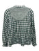 The Shirt Rochelle Behrens Size S Green & White Cotton Long Sleeve Plaid Top Green & White / S