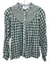 The Shirt Rochelle Behrens Size S Green & White Cotton Long Sleeve Plaid Top Green & White / S