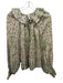 Anthropologie Size S Green & Pink Cotton Long Sleeve Floral Button Up Top Green & Pink / S
