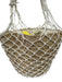 J Crew Tan & White Raffia & Canvas Net Drawstring handbag Bag Tan & White / Small