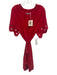Marie Oliver Size Small Red Cotton Blend Short Sleeve Eyelet Elastic Neck Dress Red / Small