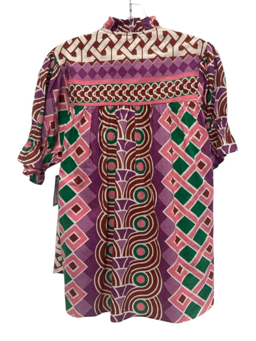 Mille Resort & Travel Size S/M Purple, Pink, Green Cotton Mixed Print Short Set Purple, Pink, Green / S/M