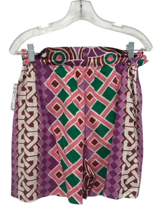 Mille Resort & Travel Size S/M Purple, Pink, Green Cotton Mixed Print Short Set Purple, Pink, Green / S/M